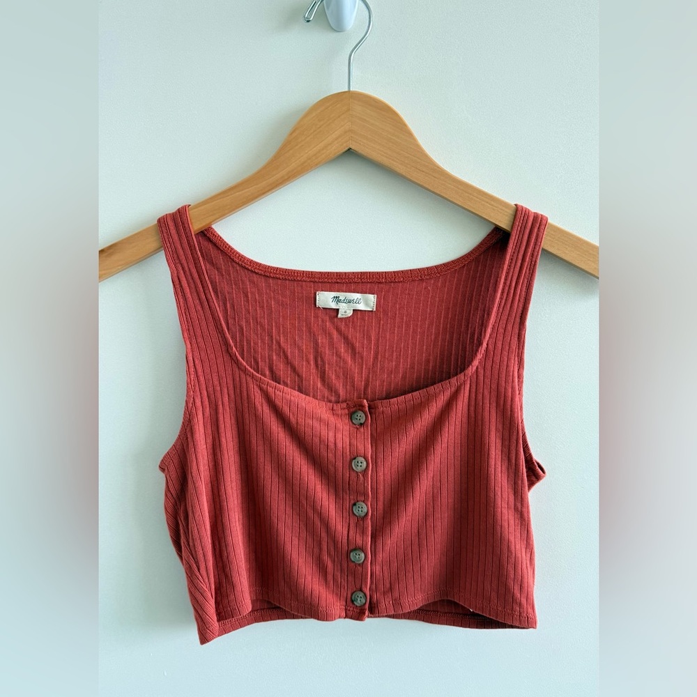 Madewell Orange Cropped Tank Top